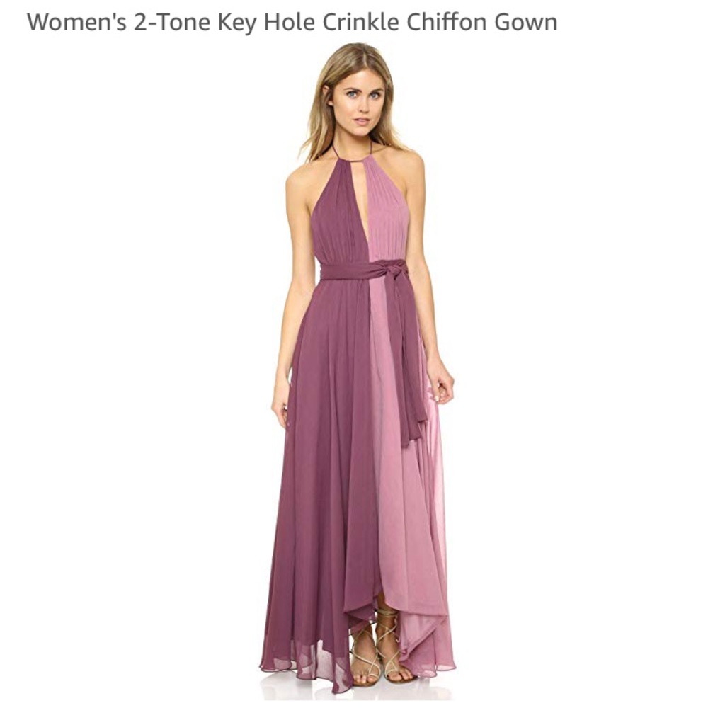 Purple 2-tone chiffon gown